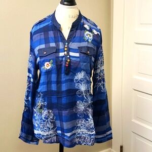 Embroidered floral shirt/tunic